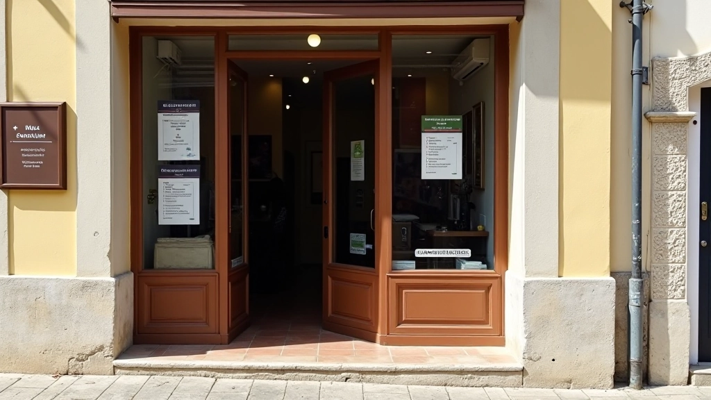 Dance school entrance in Funchal showing welcoming storefront with dance posters and class schedule